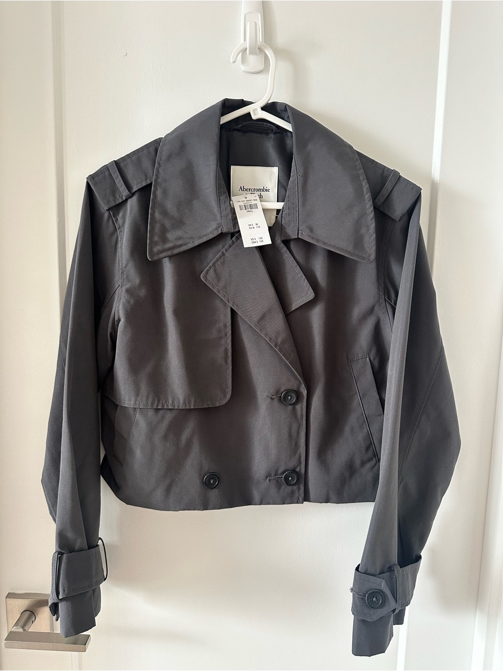 Abercrombie Cropped Trench Coat - Charcoal